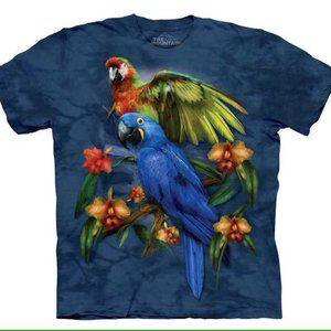 Parakeet Birds Parrot Tropical Friends Blue The Mountain T-Shirt Adult 4X